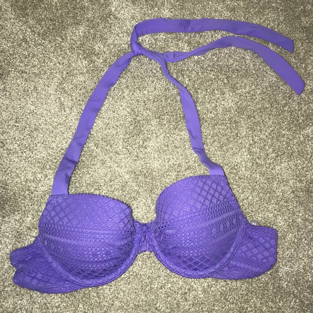 aerie purple crochet blakely bikini top